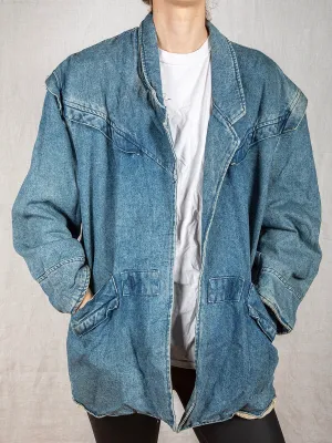 1980s V Detail Denim Jacket