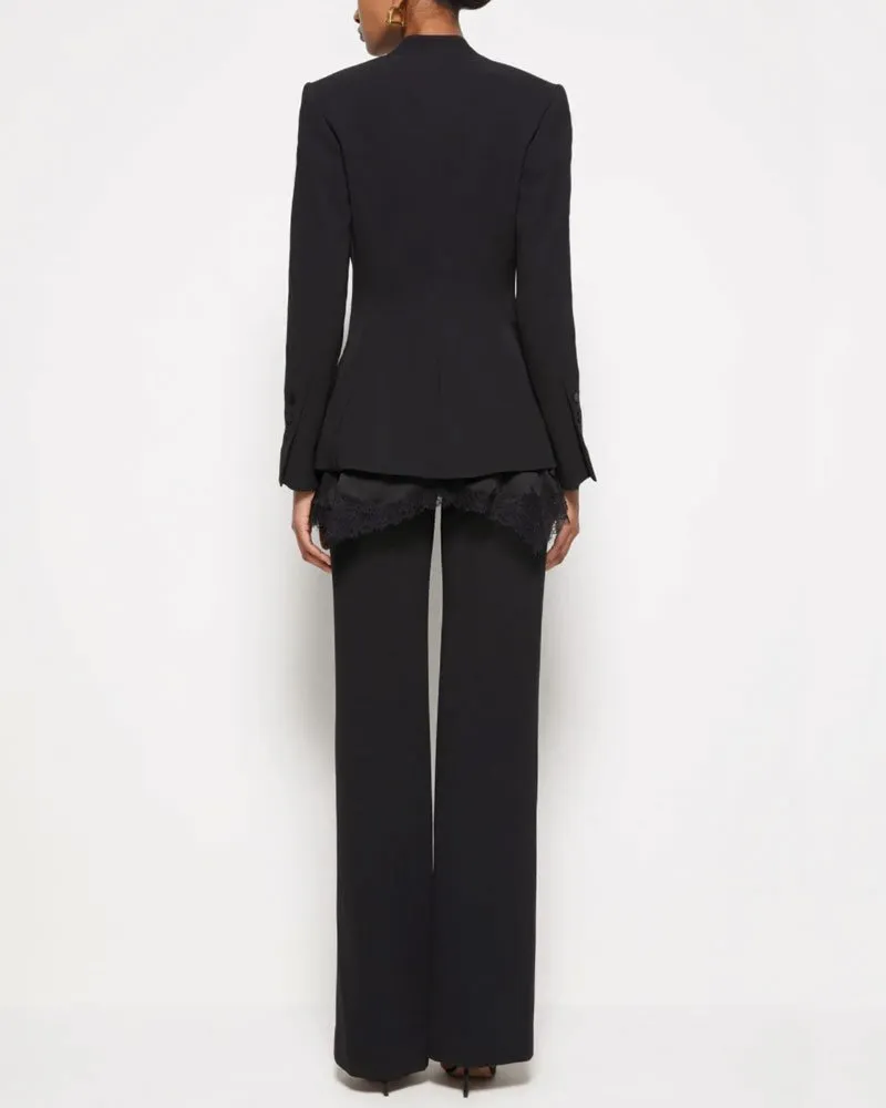 Allie Crepe Combo Basque Jacket