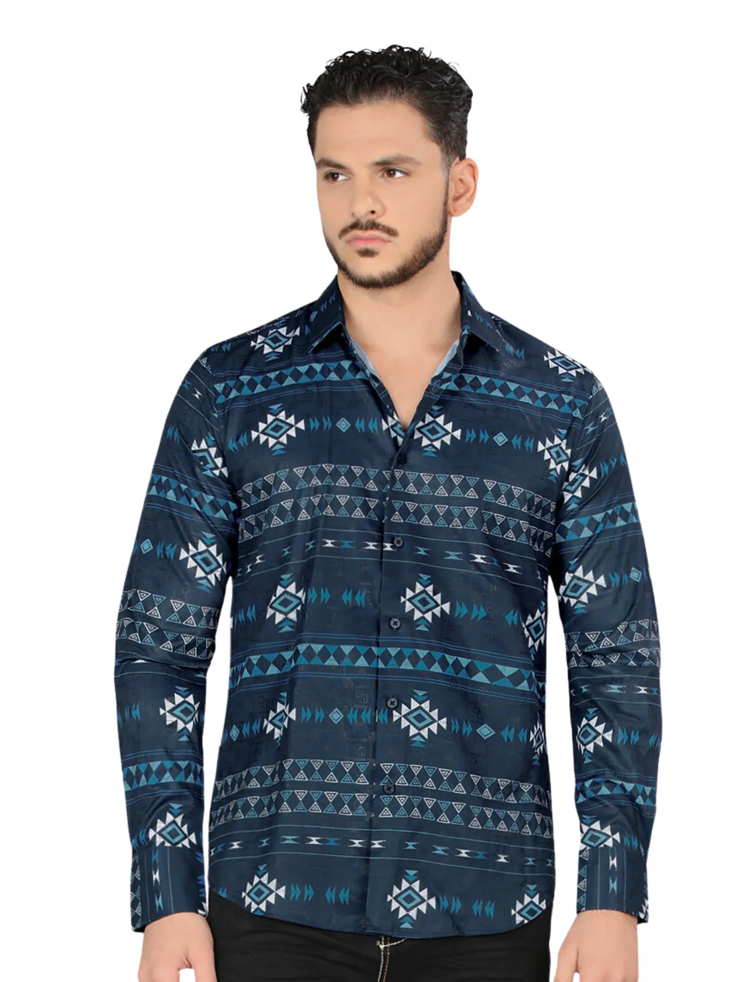 Camisa Casual Manga Larga Estampada para Hombre 'Montero' - ID: 4006