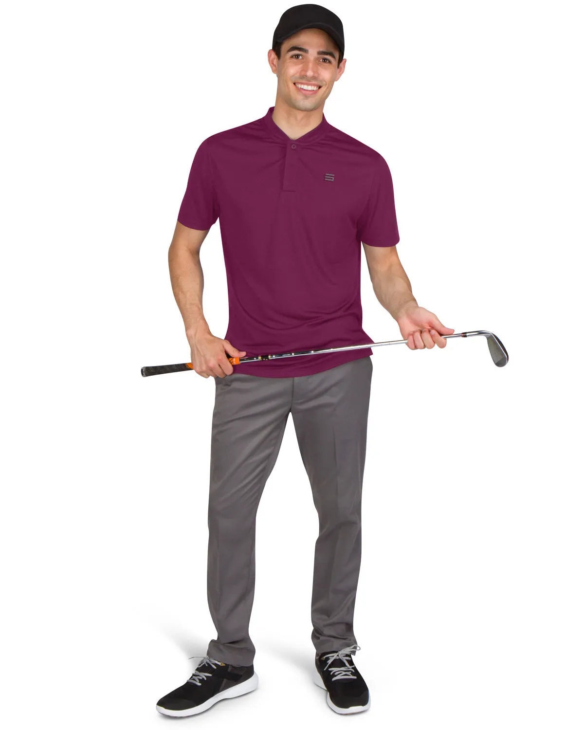 Extreme Deals - Men's Solid Collarless Golf Polo