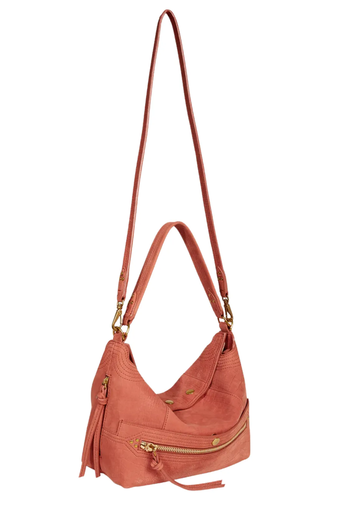 Lucky Hobo Bag | Imprimé Croco Terracotta