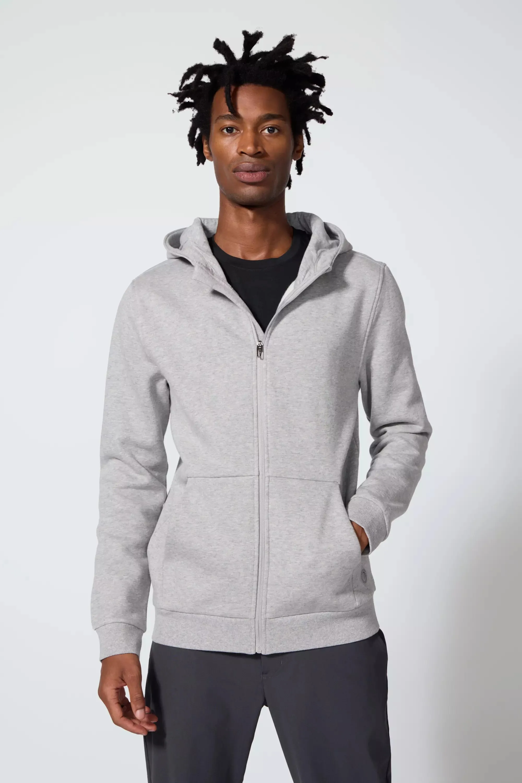 Men's Luxefleece Zip-Up Hoodie - Htr Concrete
