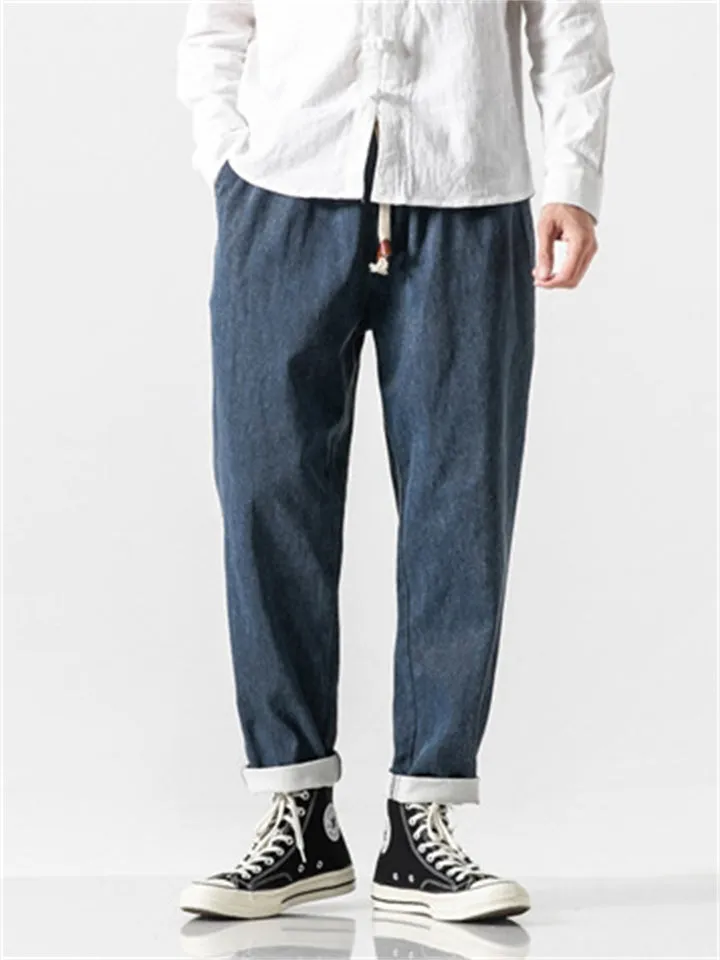 Men's Vintage Chinese Style Loose Jeans