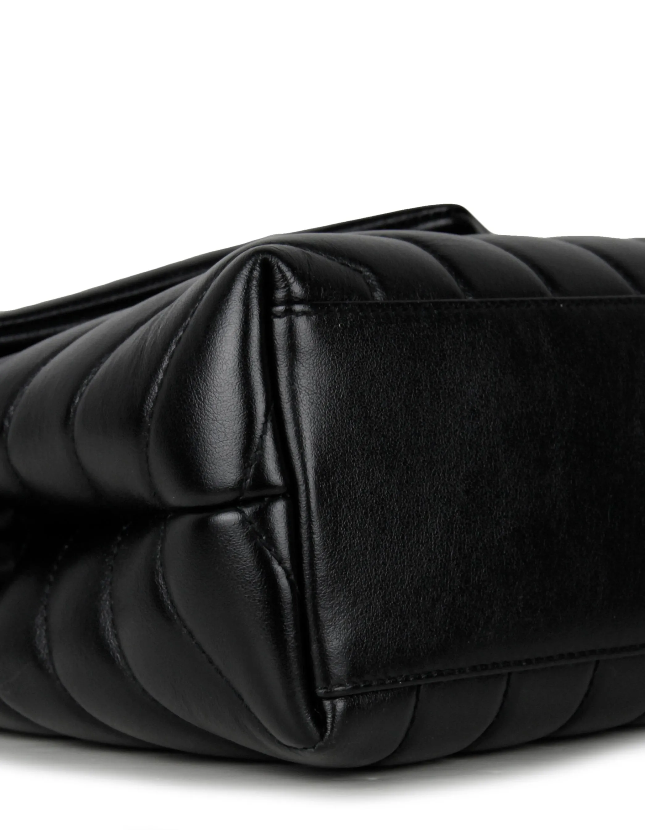 Saint Laurent Black Calfskin Y Small Loulou Chain Shoulder Bag